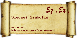 Szecsei Szabolcs névjegykártya